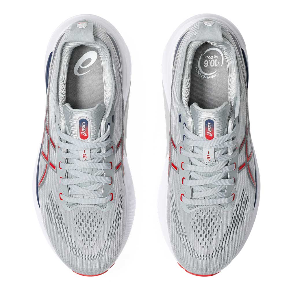 Men's Gel-Kayano 31 Running Shoe - Piedmont Grey/Fiery Red - Regular (D)