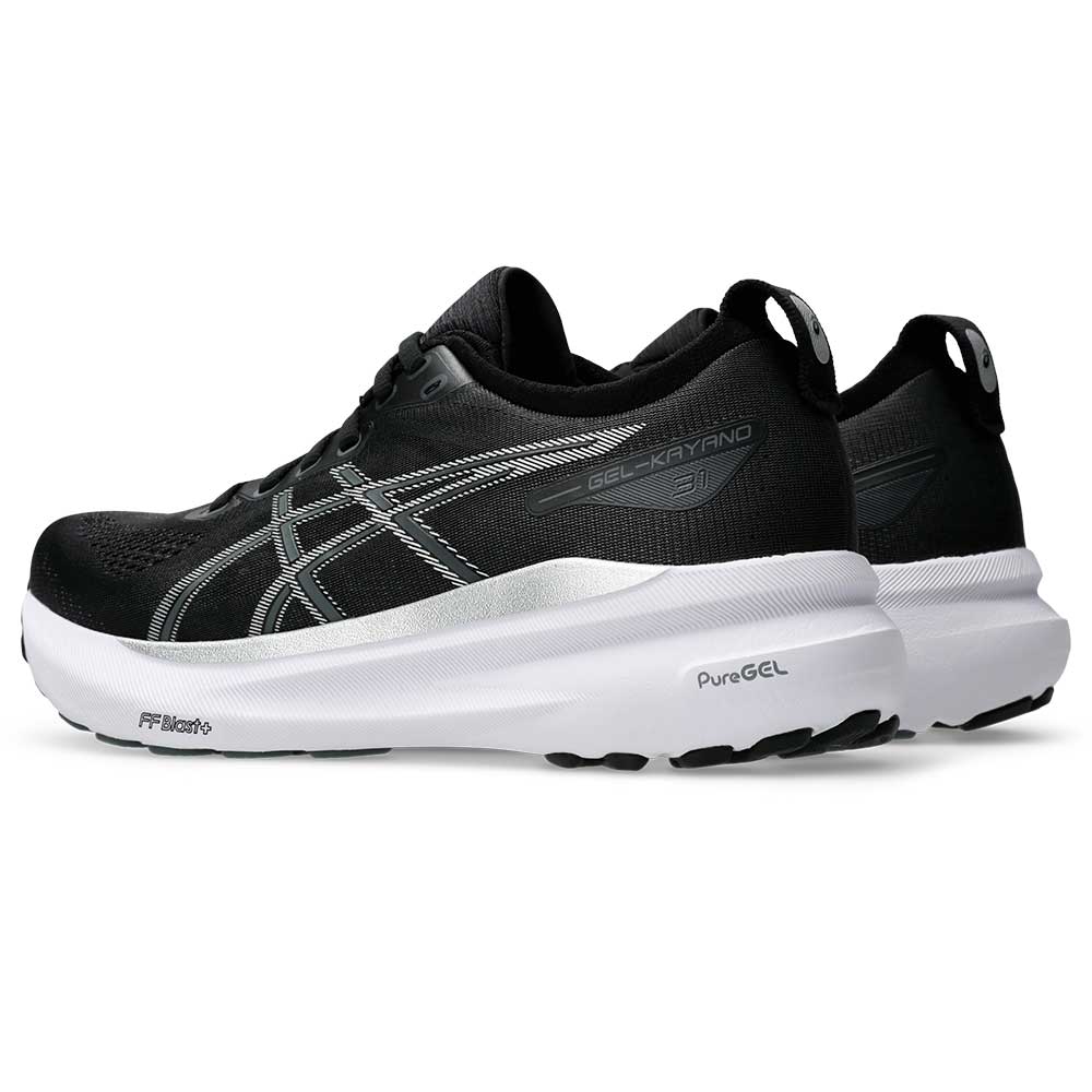 Women's Gel-Kayano 31 Running Shoe - Black/Pure Silver - Wide (D)