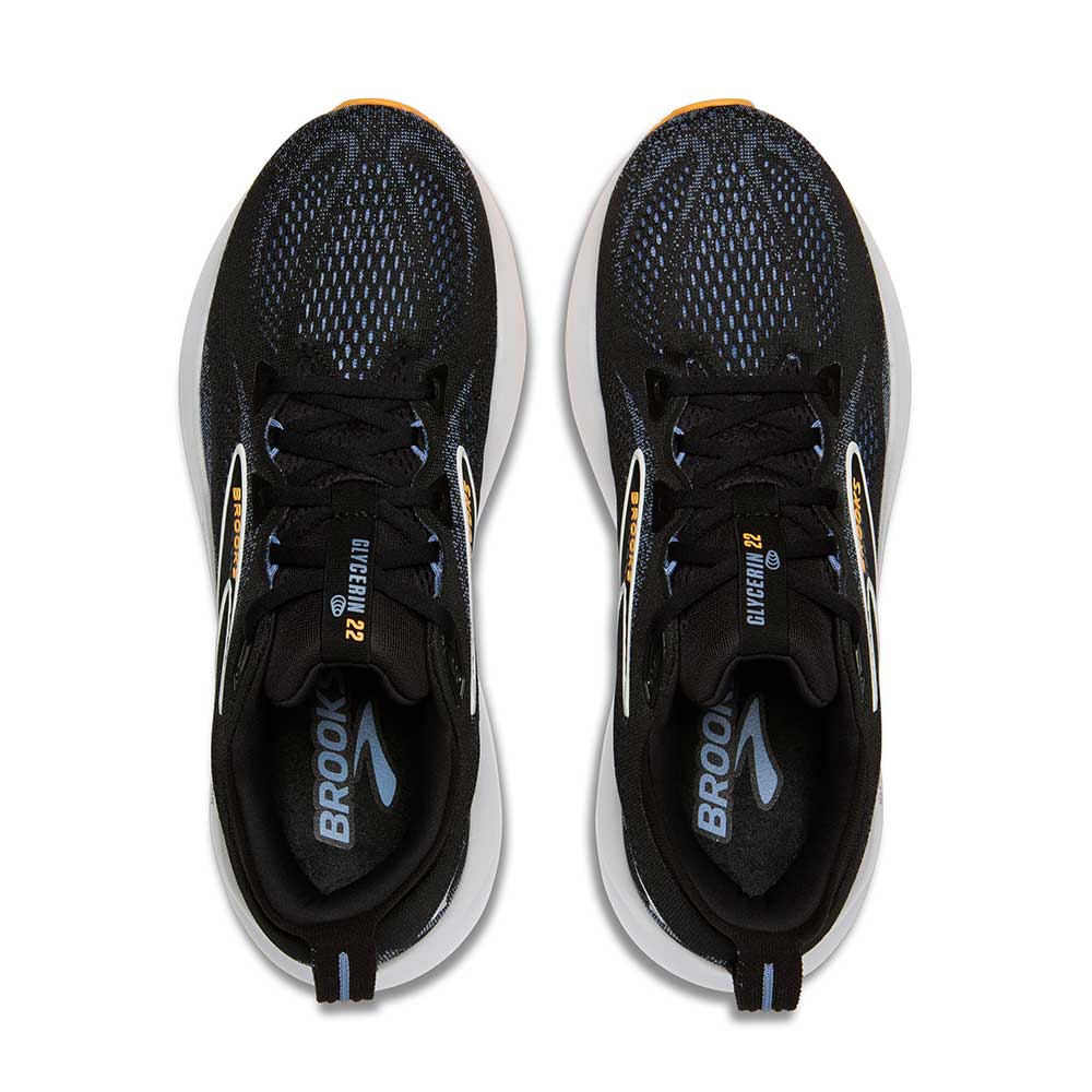 Men's Glycerin 22 Running Shoe - Black/Country Blue/Orange Pop - Regular (D)