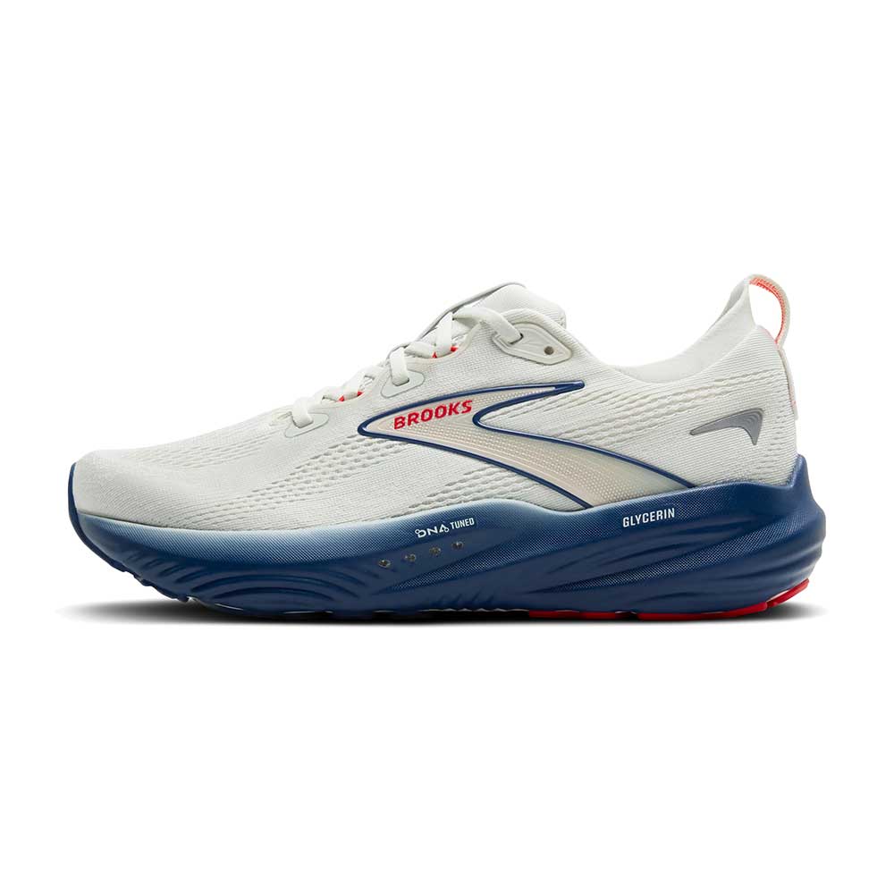 Men's Glycerin 22 Running Shoe - Gray/Navy Peony/Fiery Red - Regular (D)
