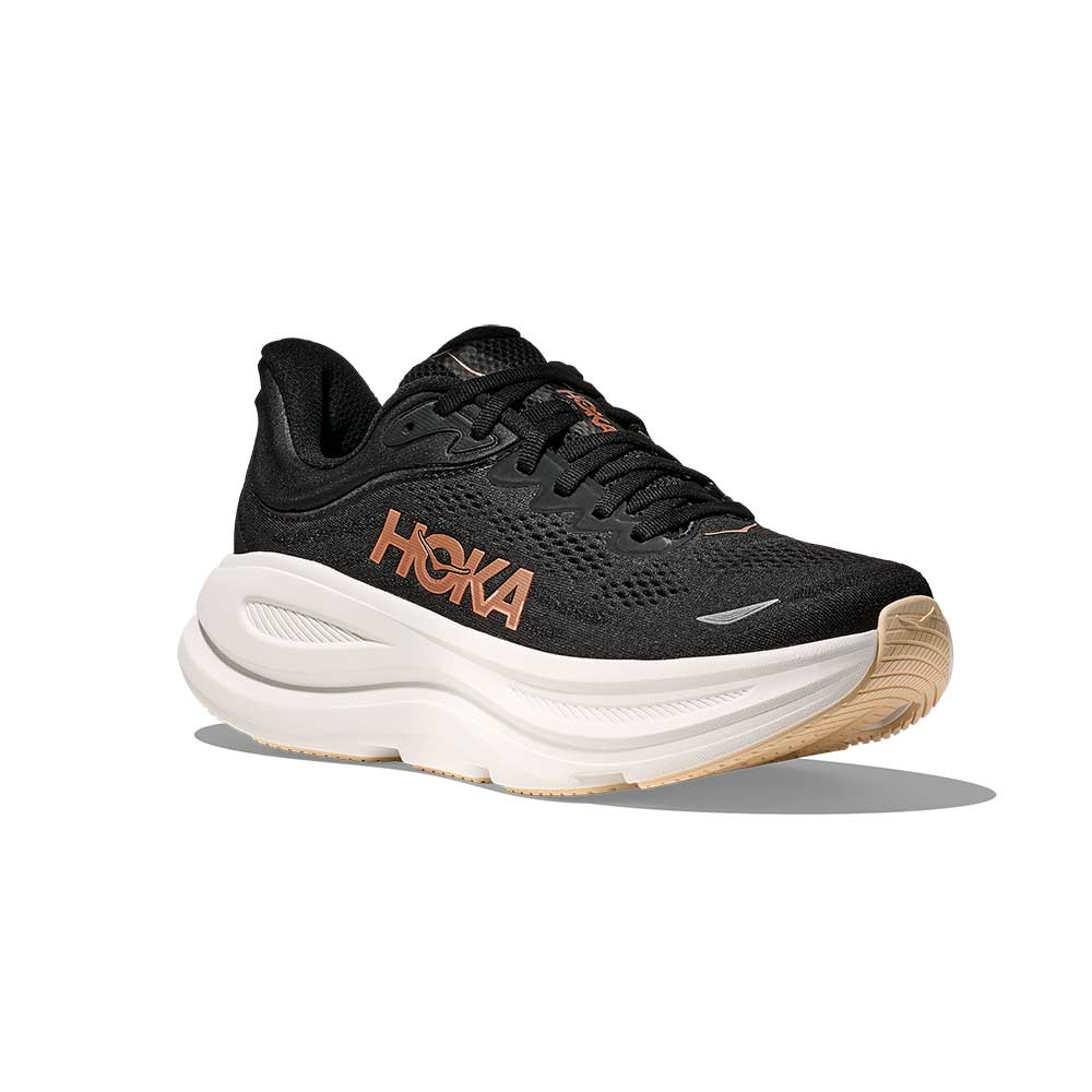 Women's Bondi 9 Running Shoe - Black/Rose Gold - Regular (B)