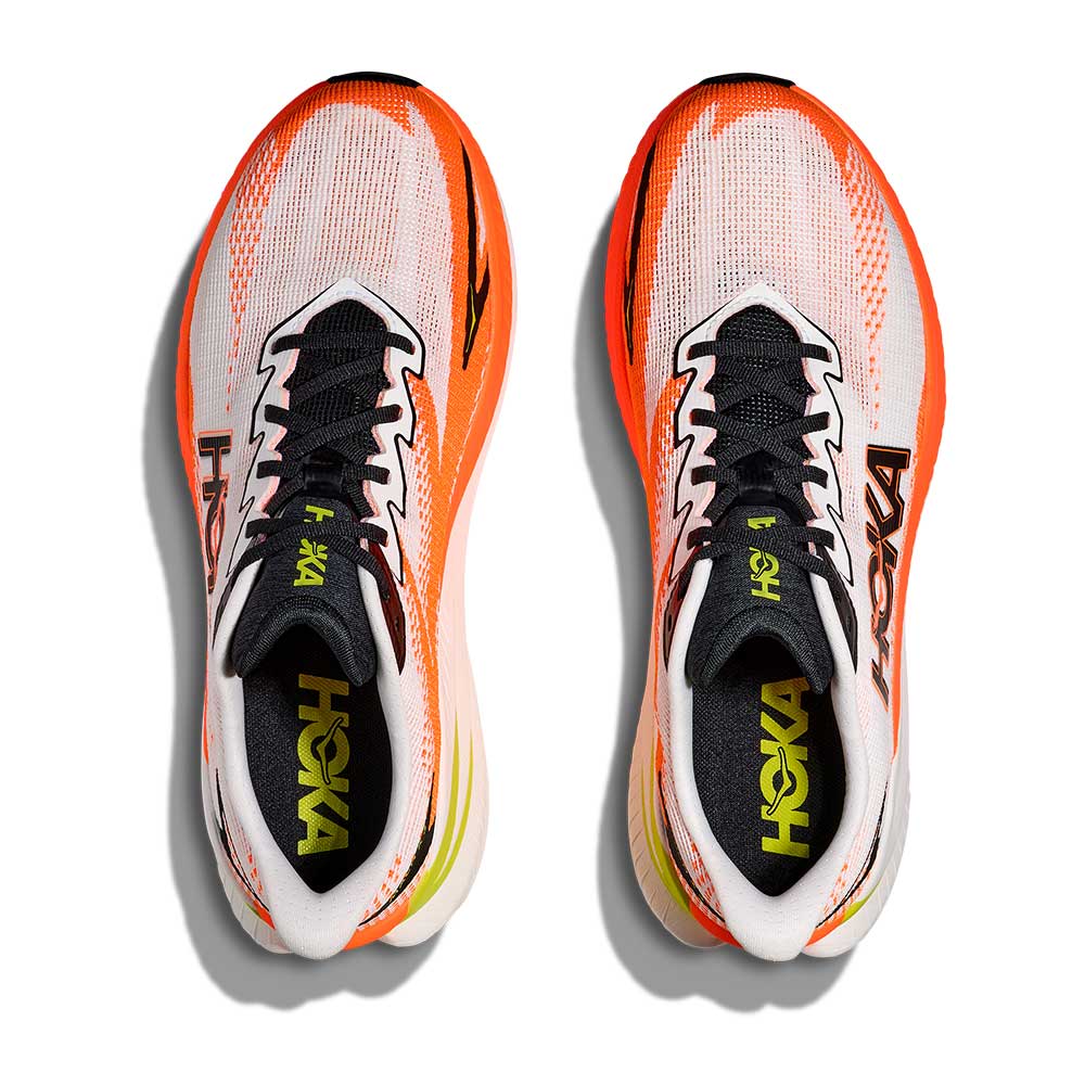 Men's Mach X 3 Running Shoe - White/Neon Tangerine - Regular (D)