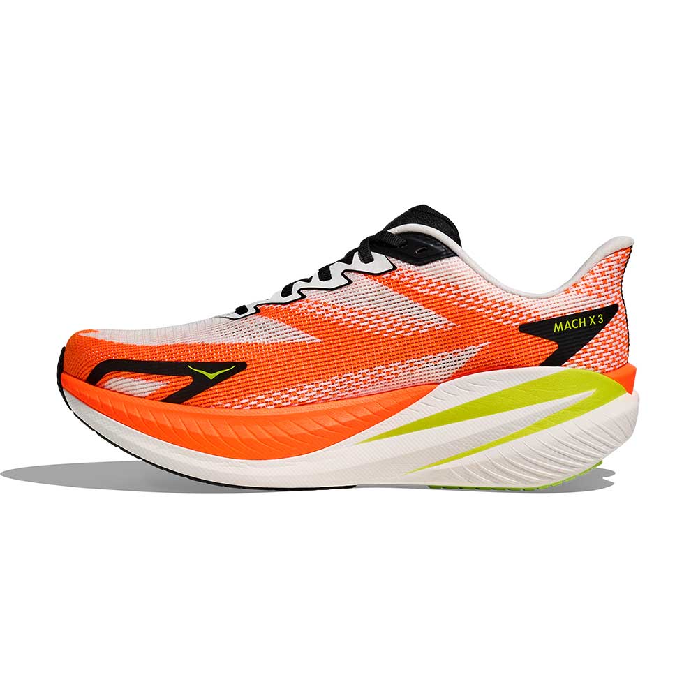 Men's Mach X 3 Running Shoe - White/Neon Tangerine - Regular (D)
