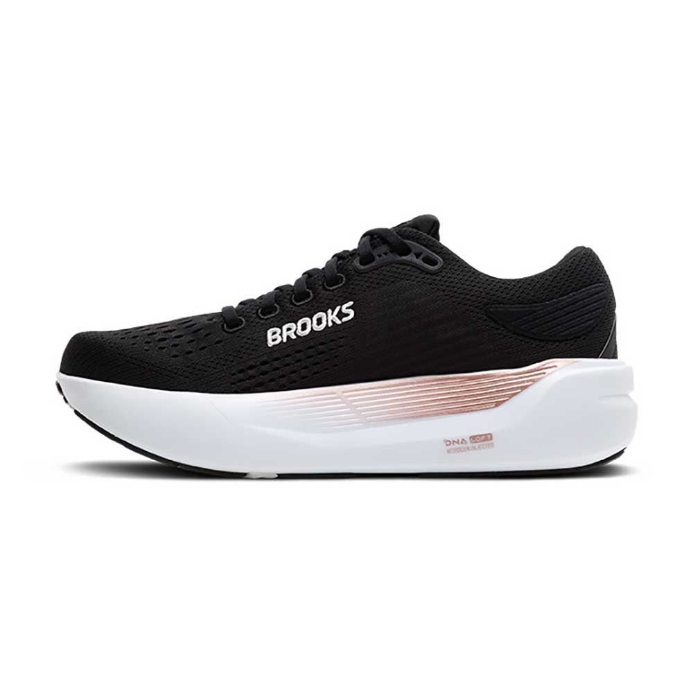 Women's Ghost Max 3 Running Shoe - Black/Black/Rose Gold - Wide (D)