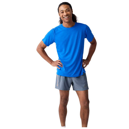 Men's Luxe Short Sleeve - Heather Neo Blue