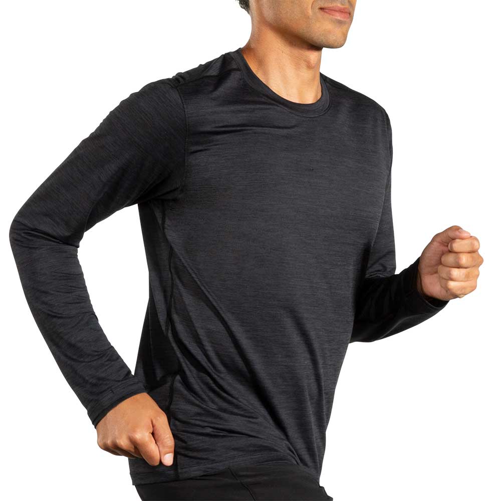 Men's Luxe Long Sleeve - Heather Deep Black