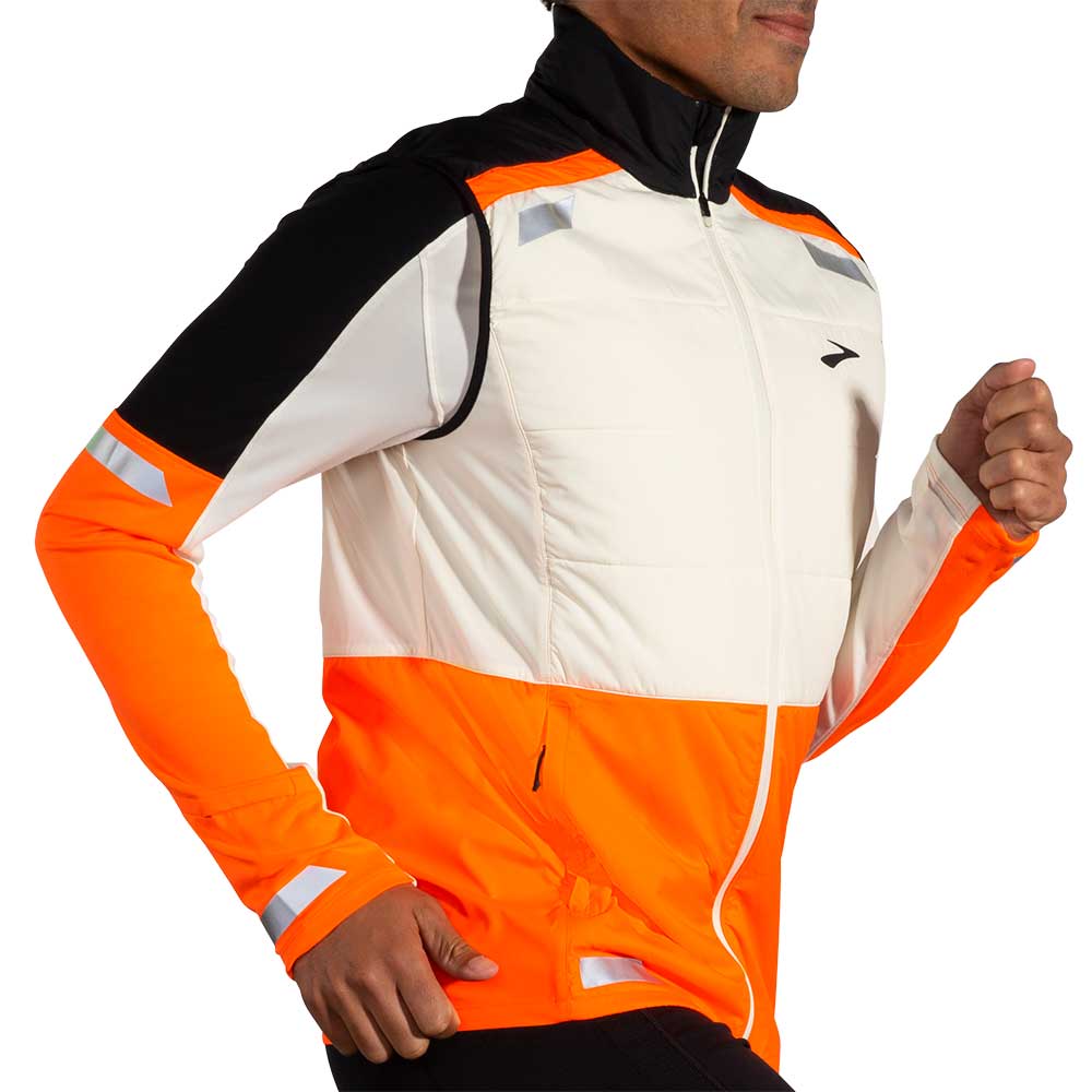 Run Visable Insulated Vest 2.0 - Ecru/Fluoro Flash/Black