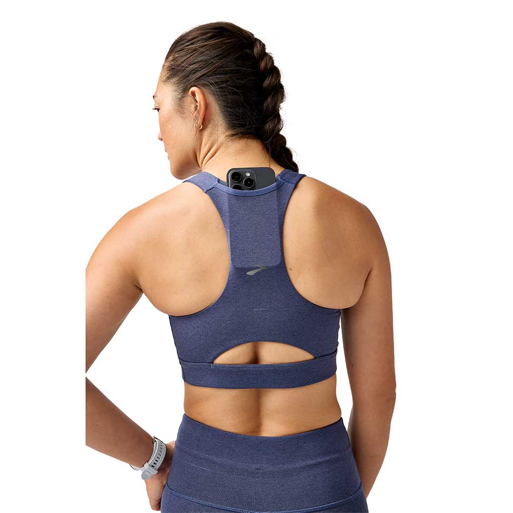 Women's Luxe Pocket Sports Bra - Heather Nightshadow