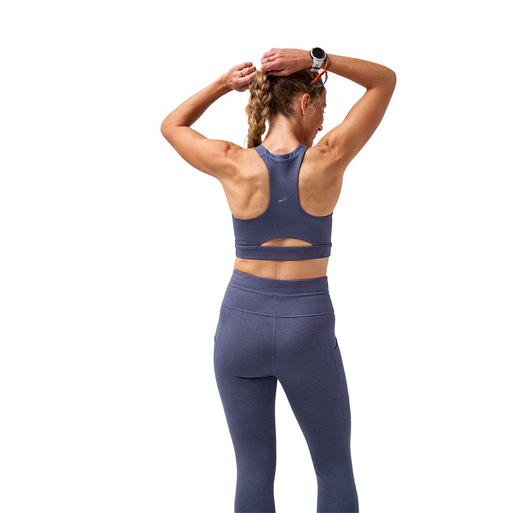 Women's Luxe Pocket Sports Bra - Heather Nightshadow