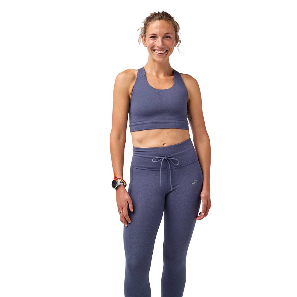 Women's Luxe Pocket Sports Bra - Heather Nightshadow