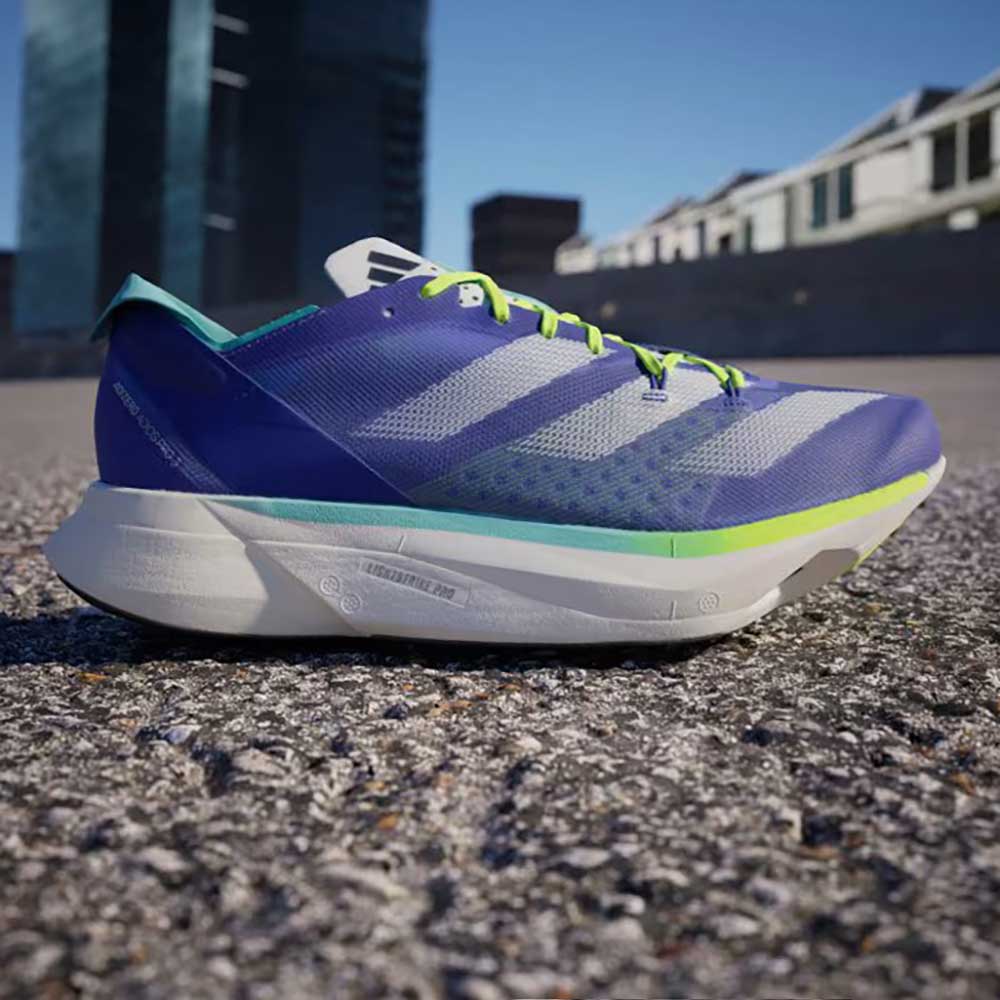 Adizero Adios Pro 3 Running Shoe - Cobalt Blue/Zero Metalic/Lucid Lemon - Regular (D)