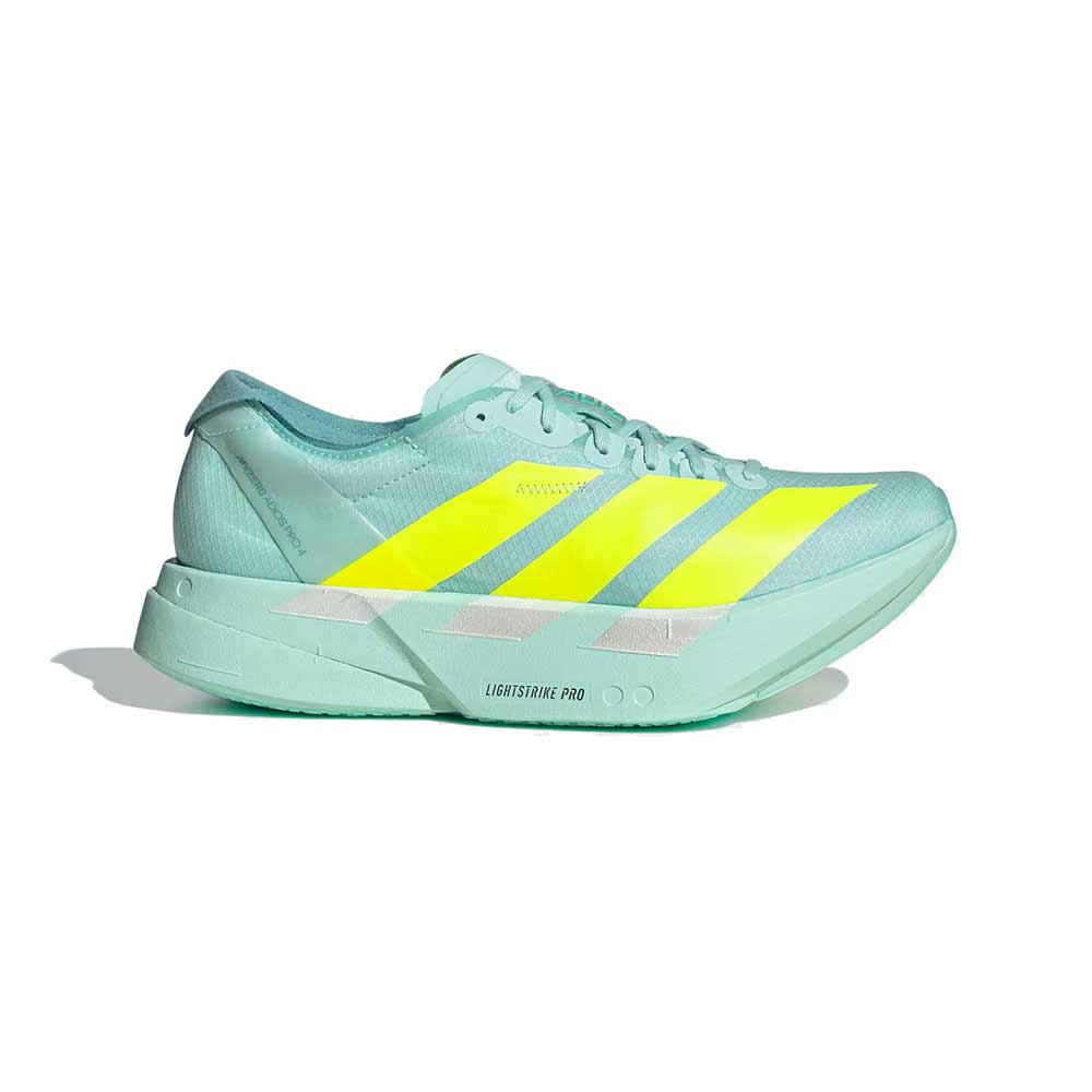 Women's Adios Pro 4 Running Shoe - Semi Flash Aqua/Lucid Lemon/Mint Ton - Regular (B)