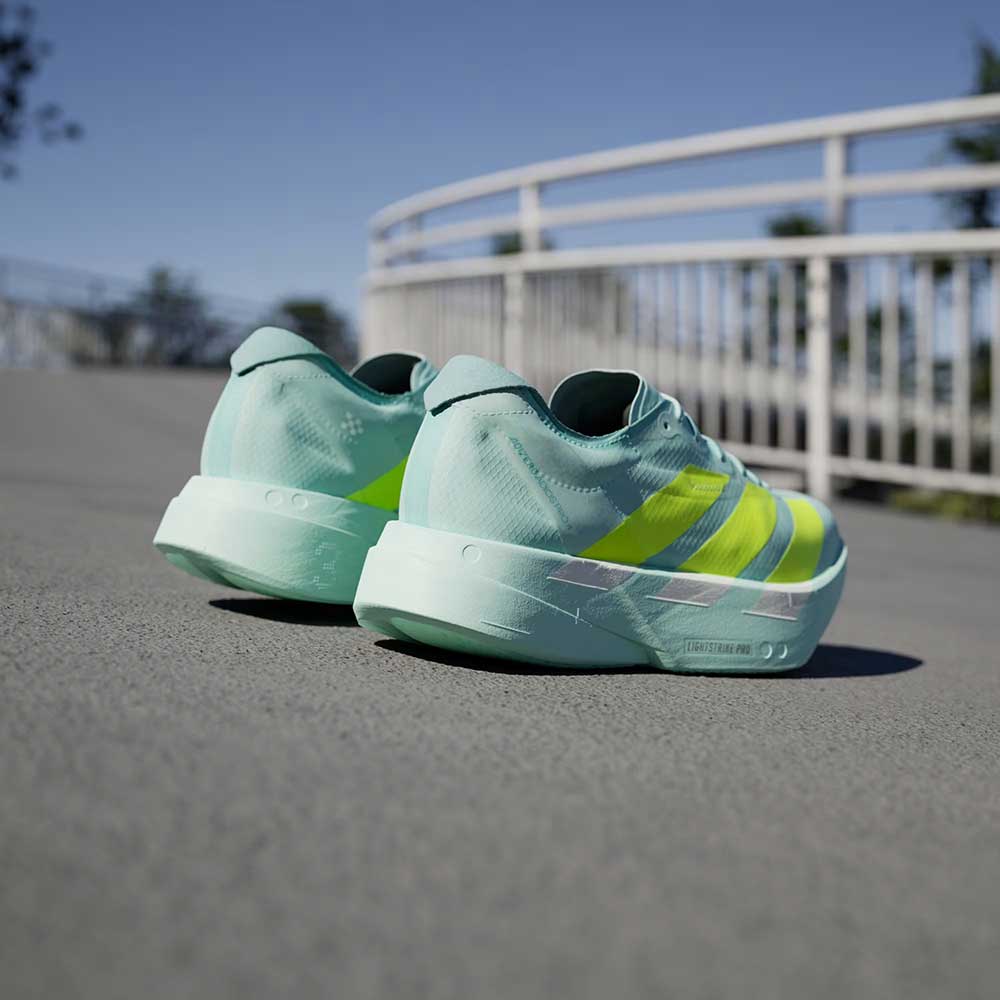 Women's Adios Pro 4 Running Shoe - Semi Flash Aqua/Lucid Lemon/Mint Ton - Regular (B)