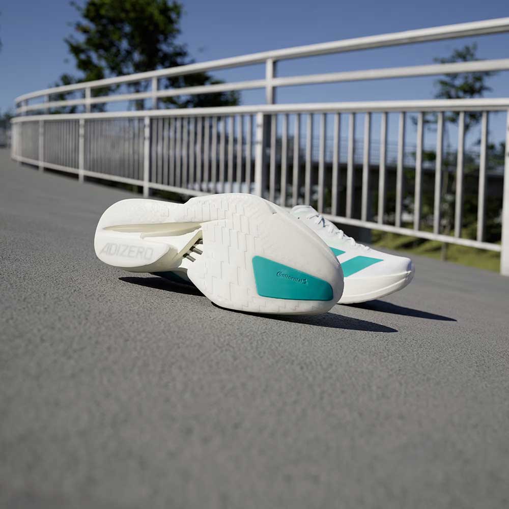 Men's Adios Pro 4 Running Shoe - Cloud White/Pure Teal/Carbon - Regular (D)