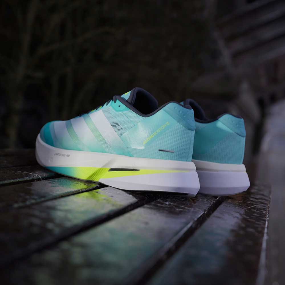 Men's Boston 13 Running Shoe - Flash Aqua/Ftwr White/Lucid Lemon - Regular (D)