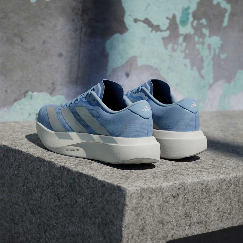 Women's Adizero Evo SL Running Shoe - Glow Blue/Silver Metallic/Cloud White