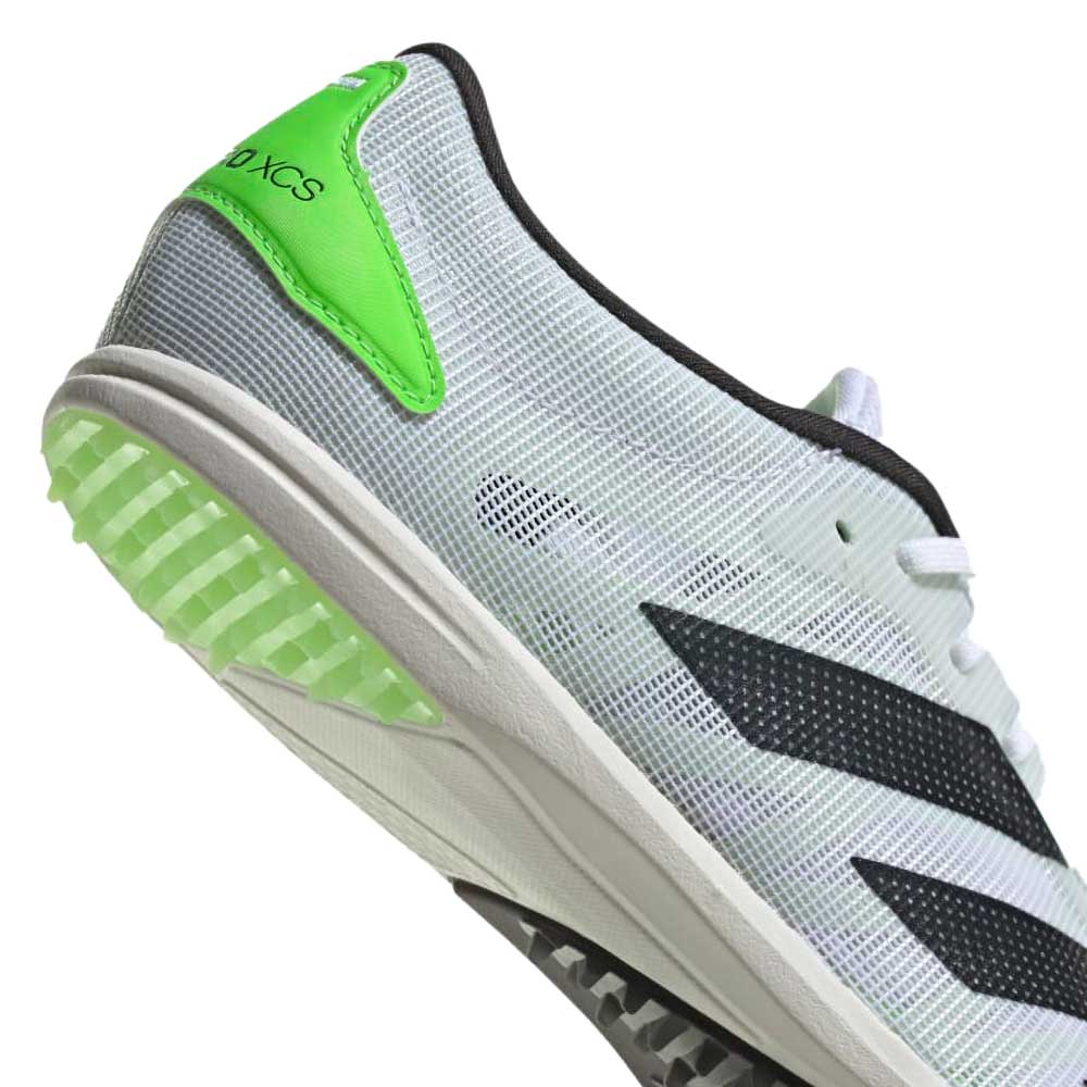 All Gender AdiZERO XC Spikes - Cloud White/Night Metallic/Solar Green - Regular (D)