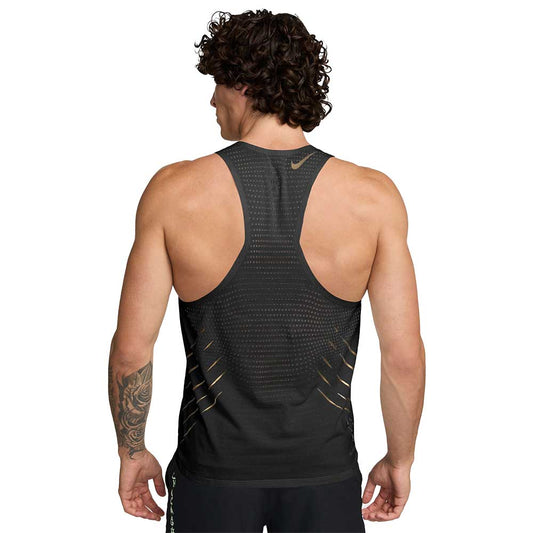 Men's Nike Dri-FIT Adv Aeroswift Jackob Singlet - Black/Metallic Gold