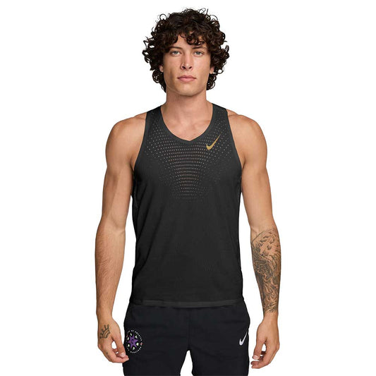 Men's Nike Dri-FIT Adv Aeroswift Jackob Singlet - Black/Metallic Gold