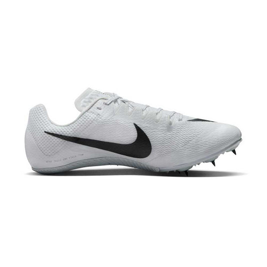 All Gender Nike Zoom Rival Sprint Spike- White/Black/Metallic Silver- Regular (D)