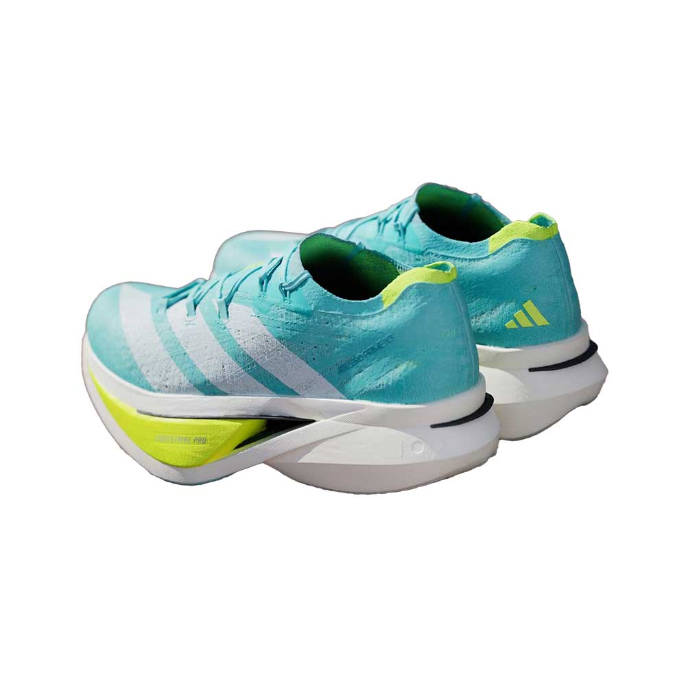 Men's Adizero Prime X3 Strung Running Shoe - Flash Aqua/Zero Metallic/Lucid Lemon - Regular (D)