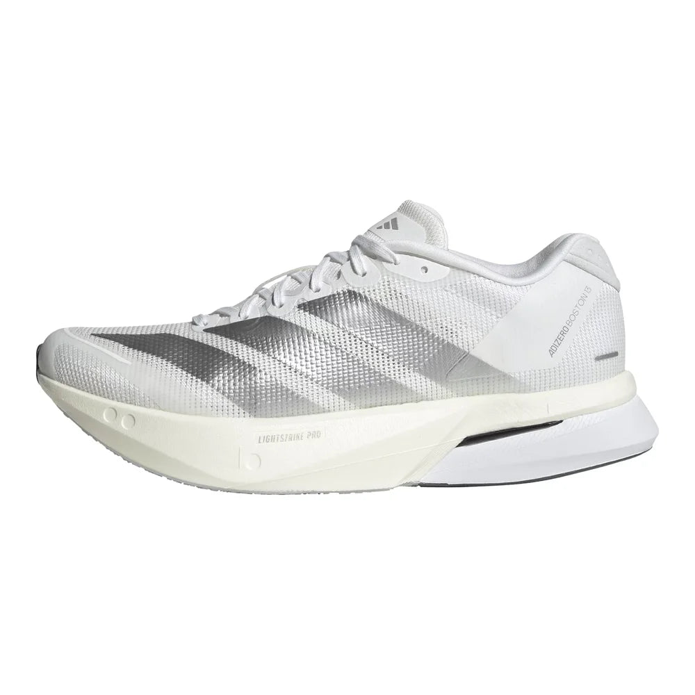 Women's Boston 13 Running Shoe - Cloud White/Matte Silver/Dash Grey - Regular (B)