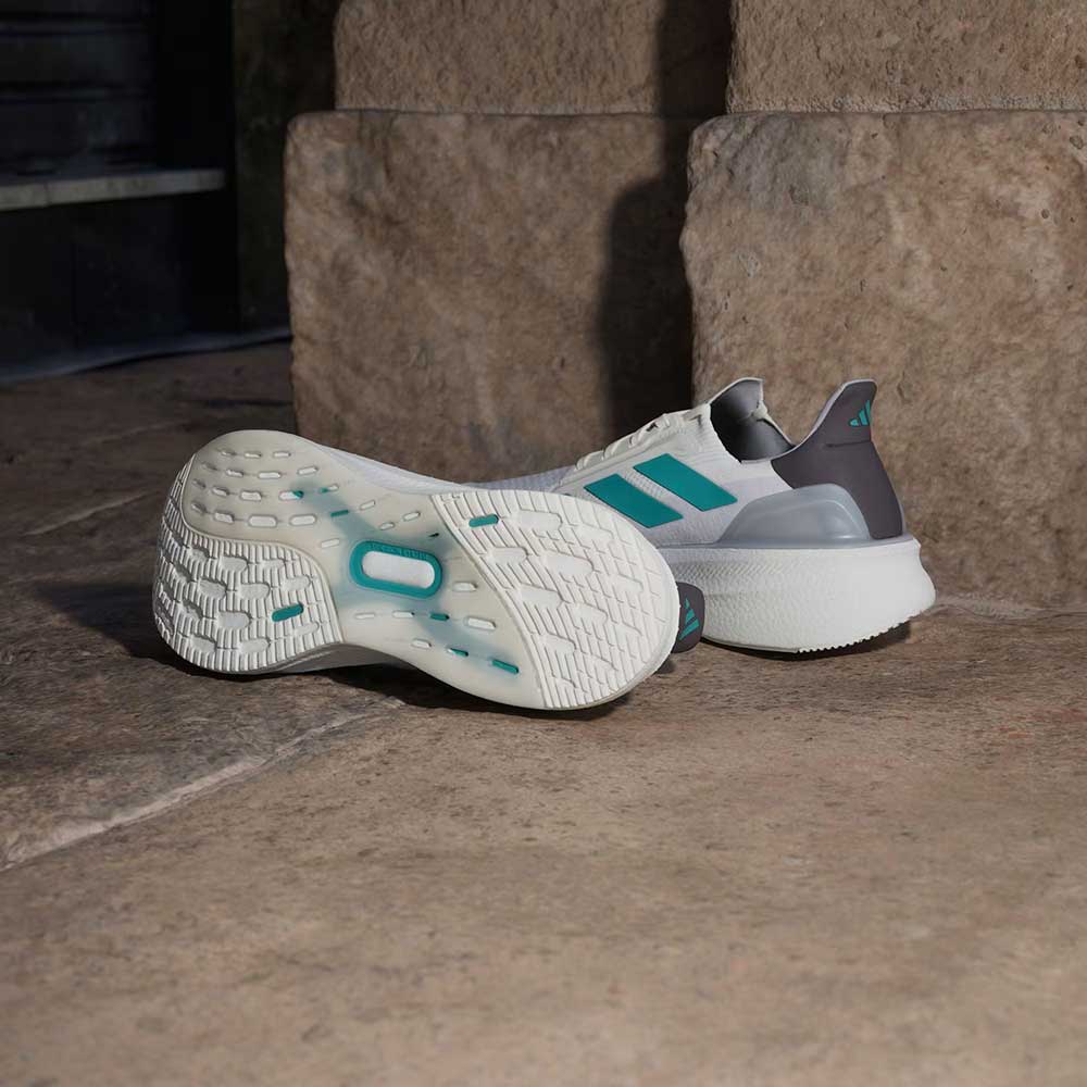 Men's Ultraboost 5X Running Shoe - Core White/Pure Teal/Dash Grey - Regular (D)