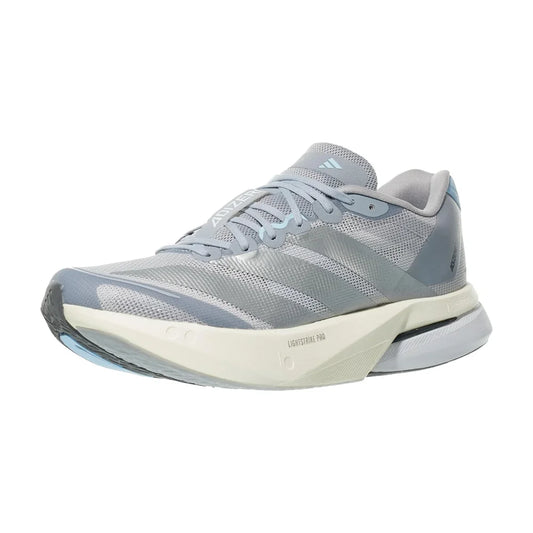 Women's Boston 13 Running Shoe - Halo Silver/Silver Metallic/Glow Blue